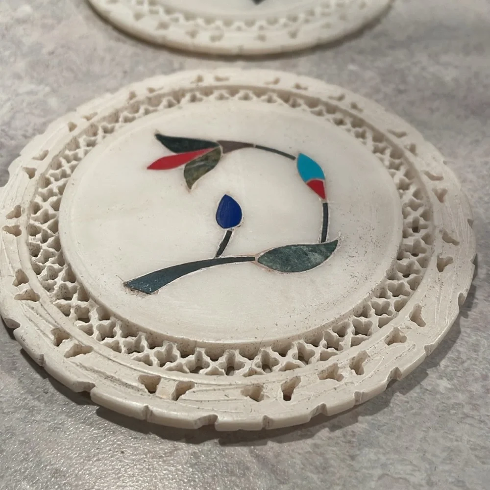 White marble inlay stone decor